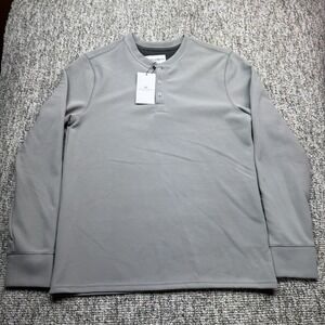 Thomas Sterling Henley Shirt Mens Small Long Sleeve Button Top Gray NWT